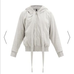 Norma Kamali grey bomber hoodie